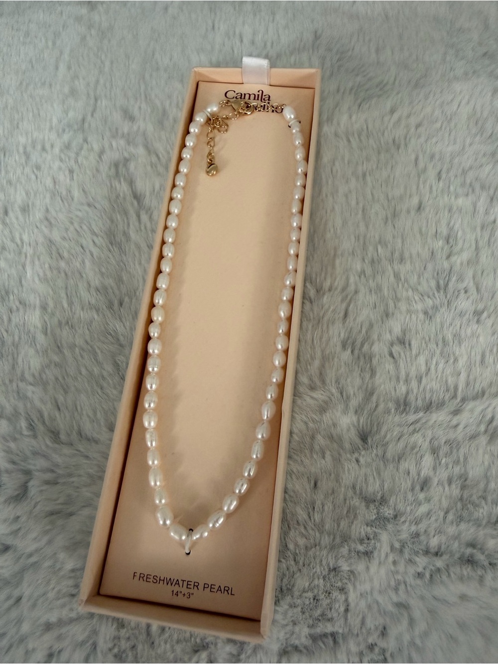 Camilla Pearl Necklace with Gold Accents - White Pearls